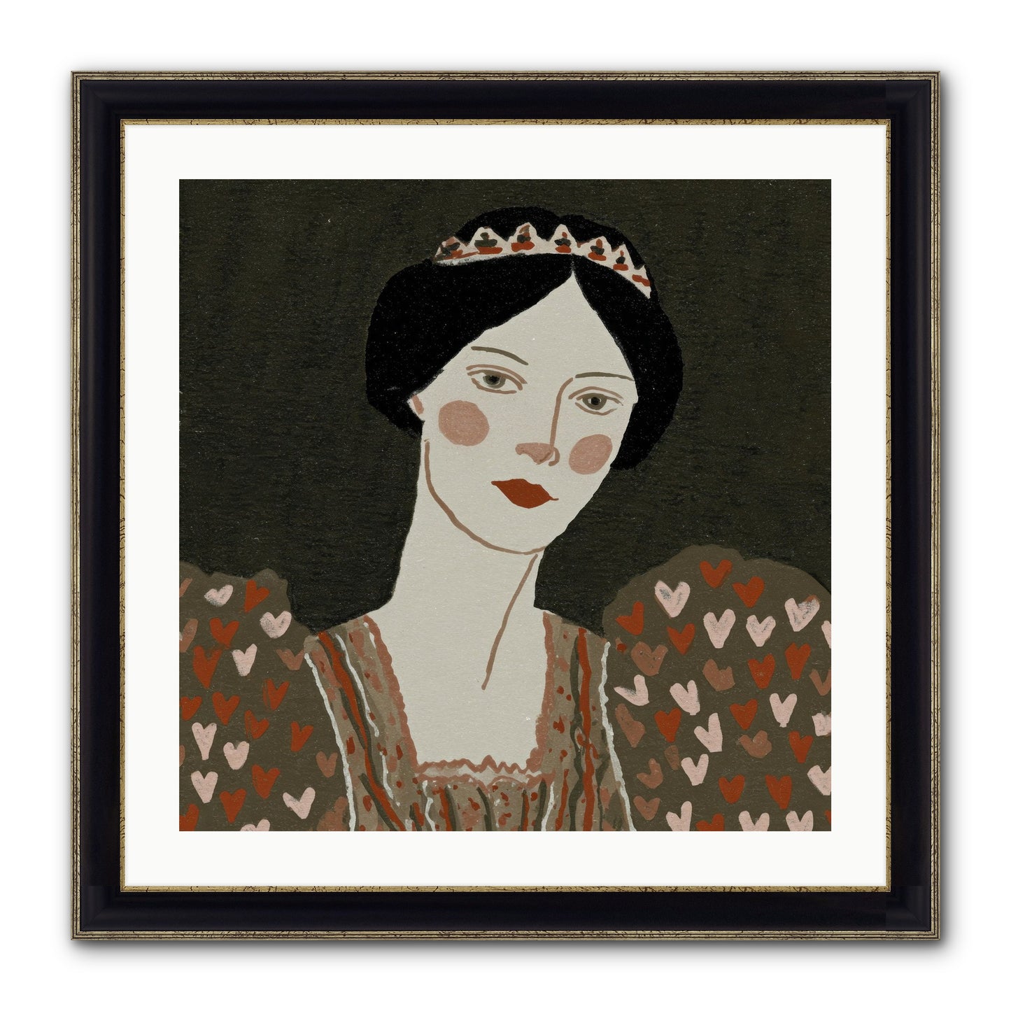 Between Desire And Devotion Framed Print - Black & Gold 24x24