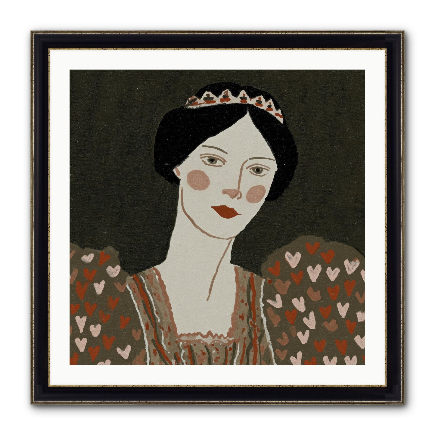 Between Desire And Devotion Framed Print - Black & Gold 30x30