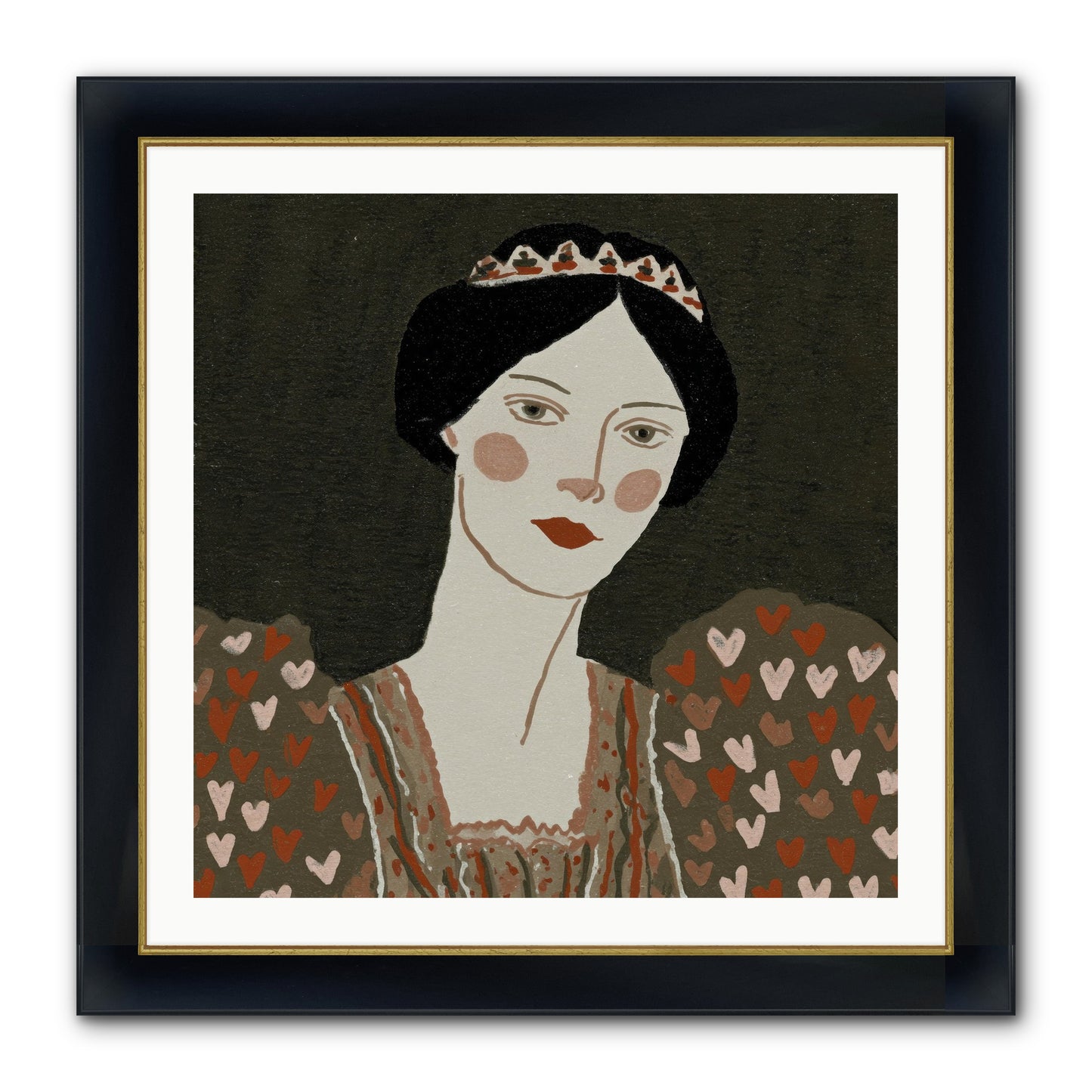 Between Desire And Devotion Framed Print - Wide Black w/Gold 30x30