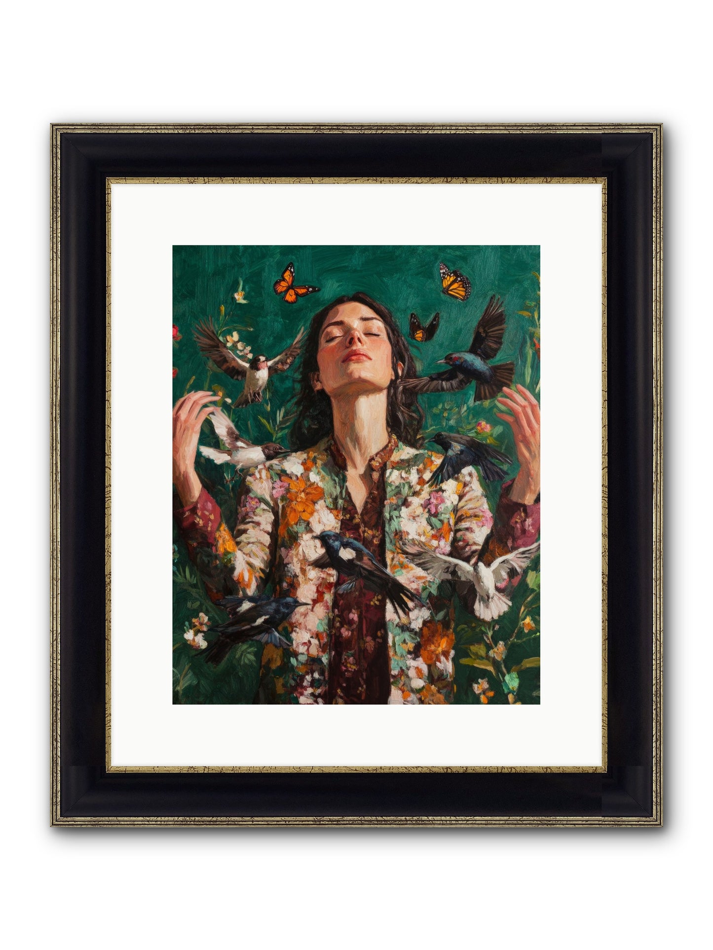 Between Earth And Air Framed Print - Black & Gold 12x15