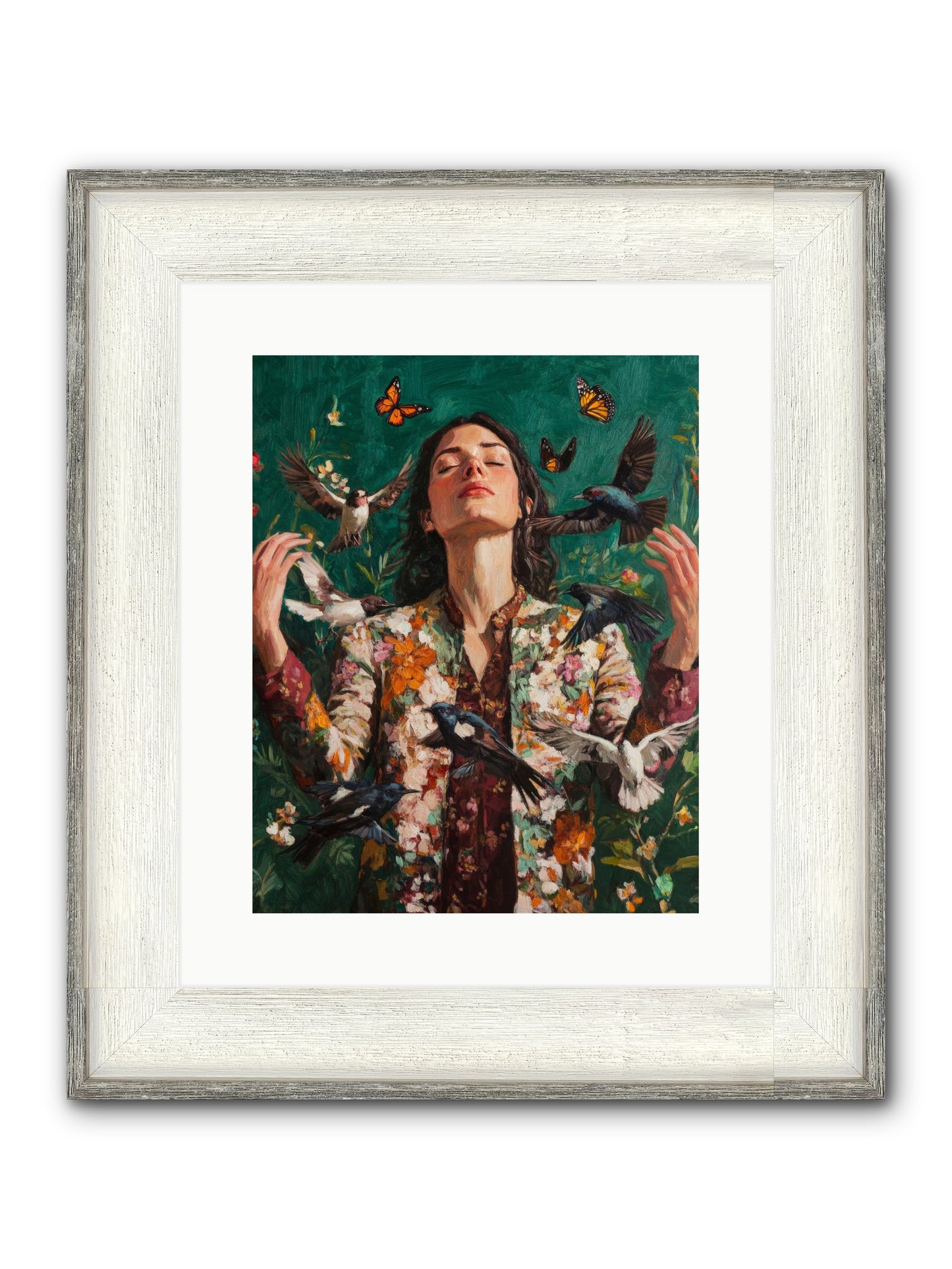 Between Earth And Air Framed Print - Driftwood White 12x15
