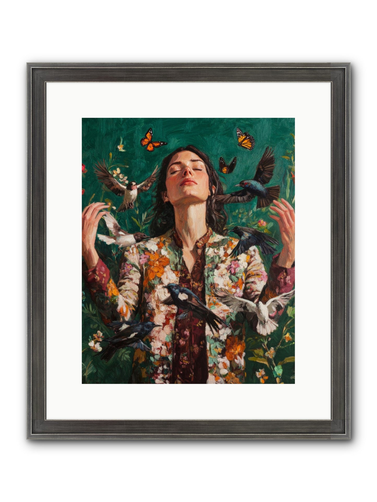 Between Earth And Air Framed Print - Slimwoods Black/Silver 12x15