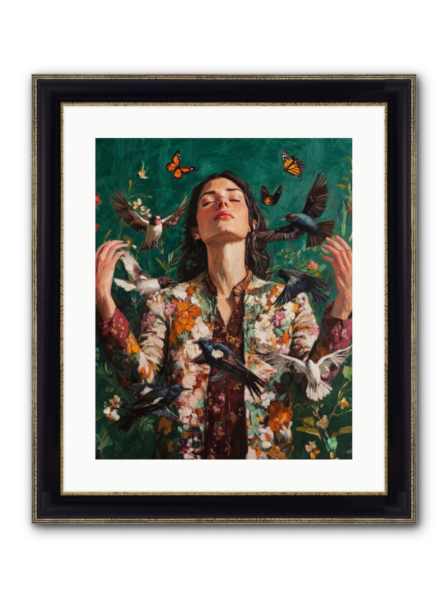 Between Earth And Air Framed Print - Black & Gold 16x20