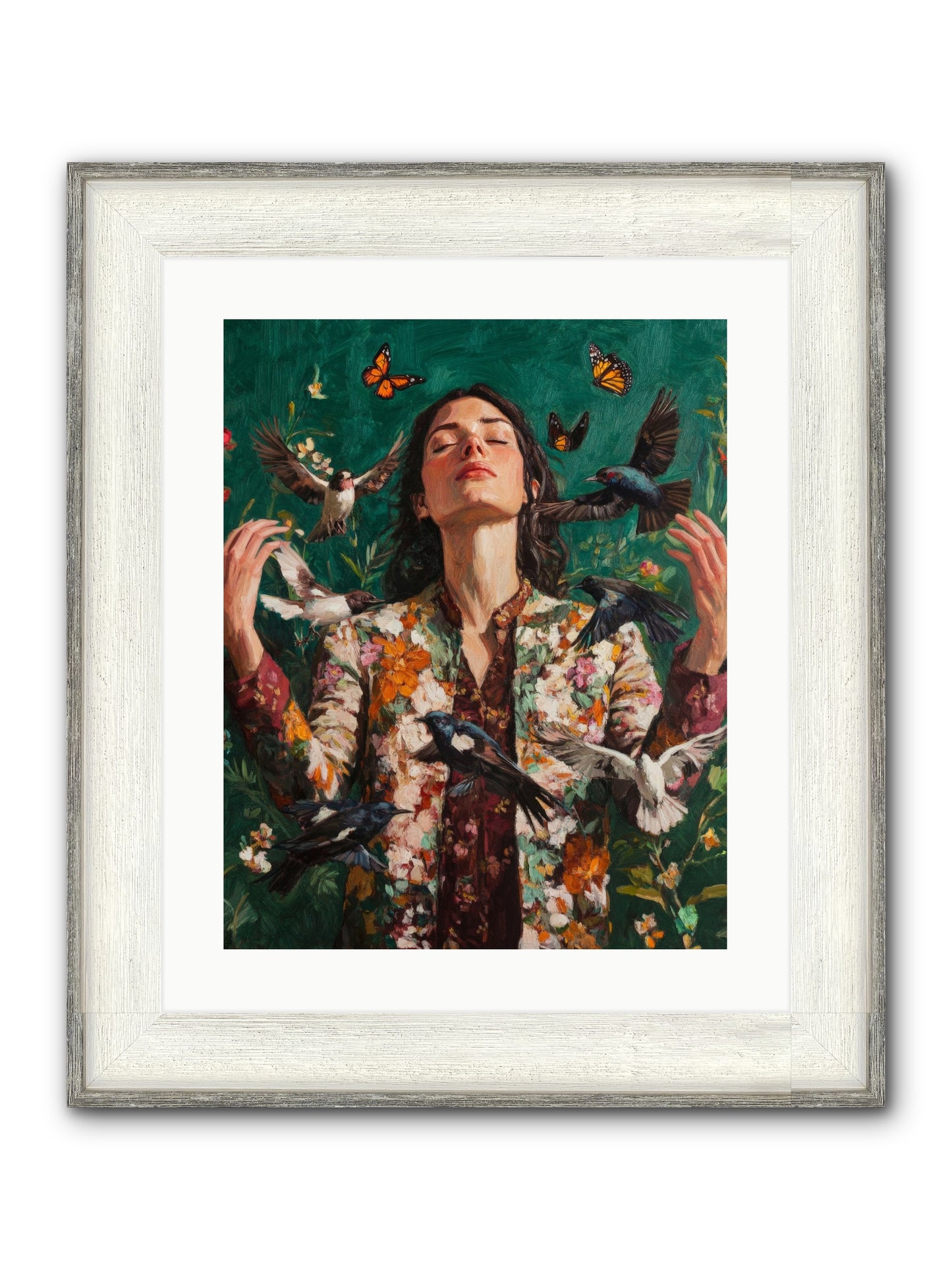 Between Earth And Air Framed Print - Driftwood White 16x20