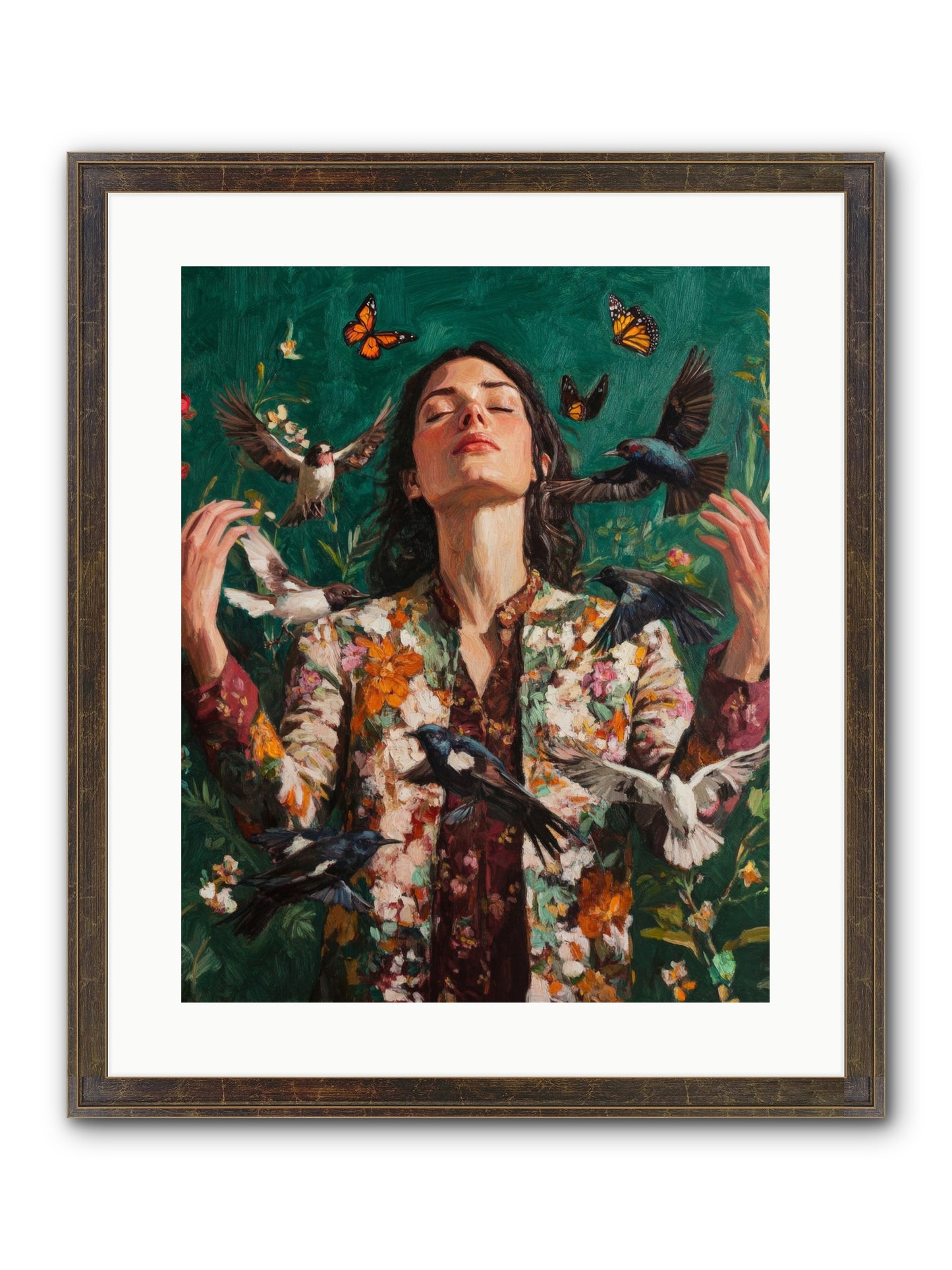 Between Earth And Air Framed Print - Slimwoods Black/Gold 16x20