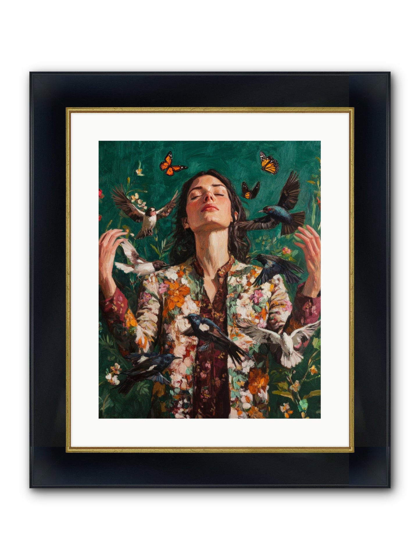 Between Earth And Air Framed Print - Wide Black w/Gold 16x20
