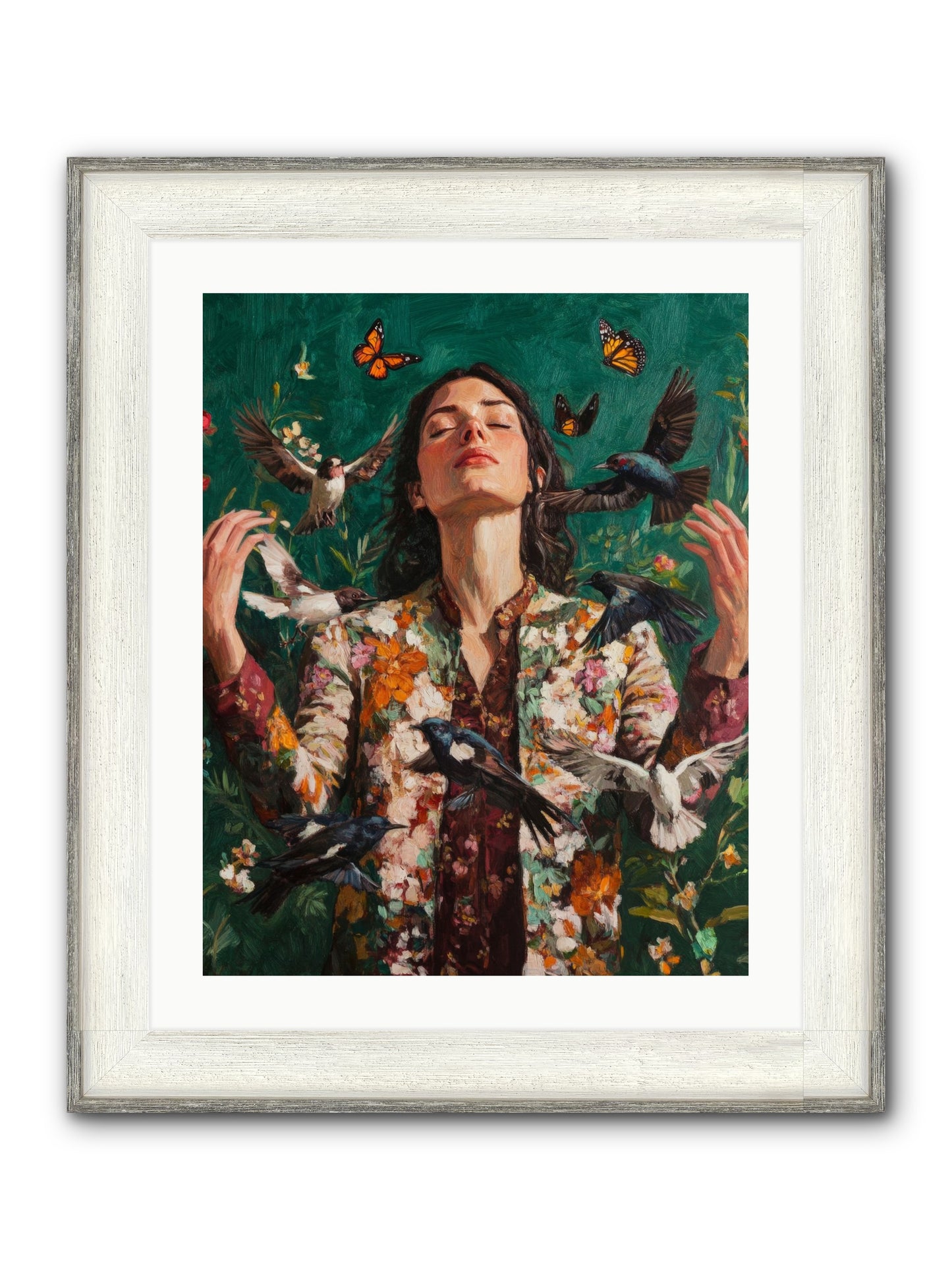 Between Earth And Air Framed Print - Driftwood White 20x25