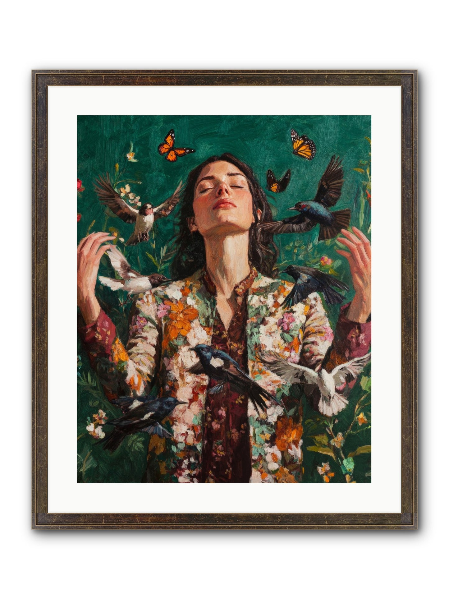 Between Earth And Air Framed Print - Slimwoods Black/Gold 20x25