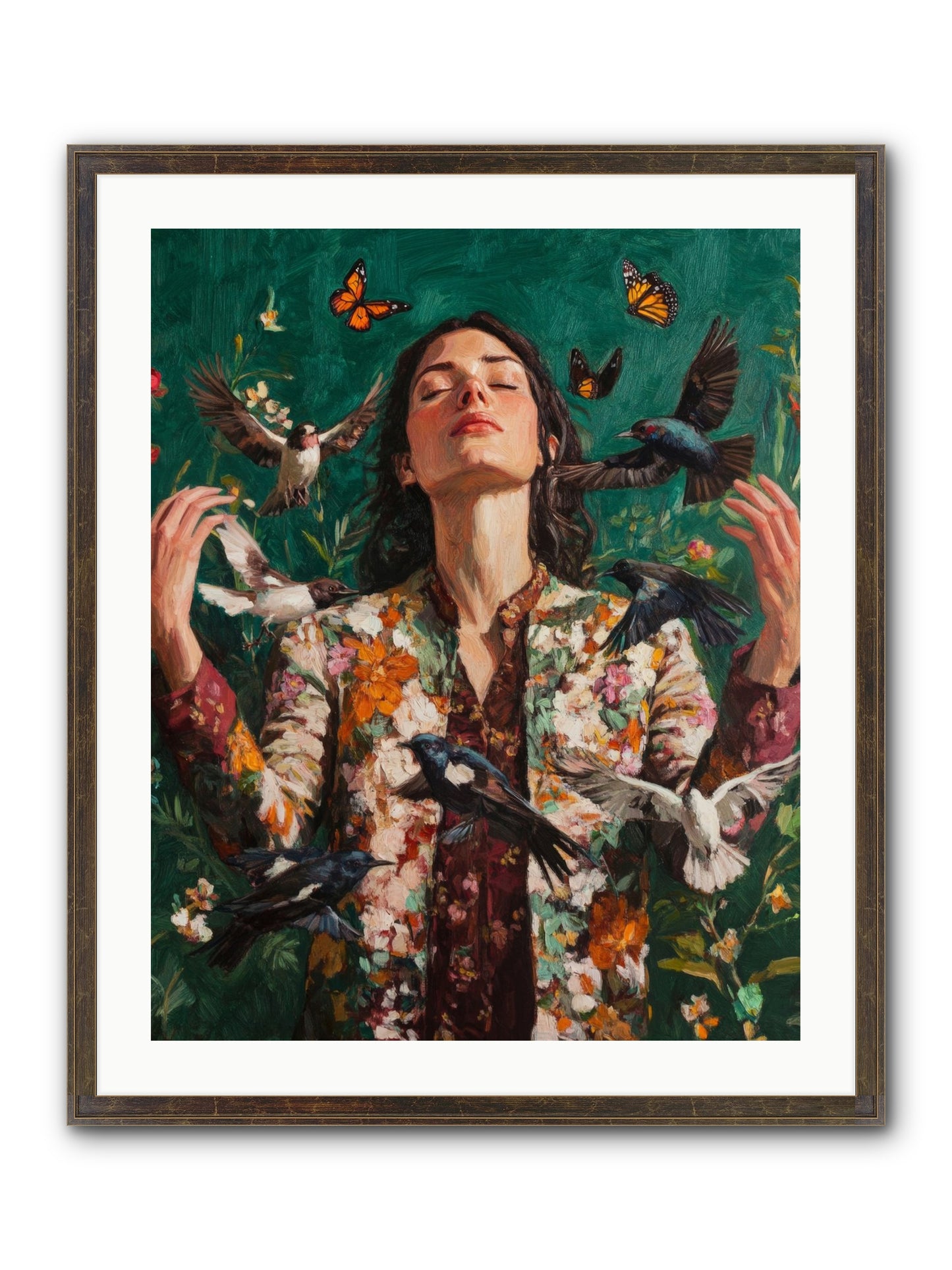 Between Earth And Air Framed Print - Slimwoods Black/Gold 24x30