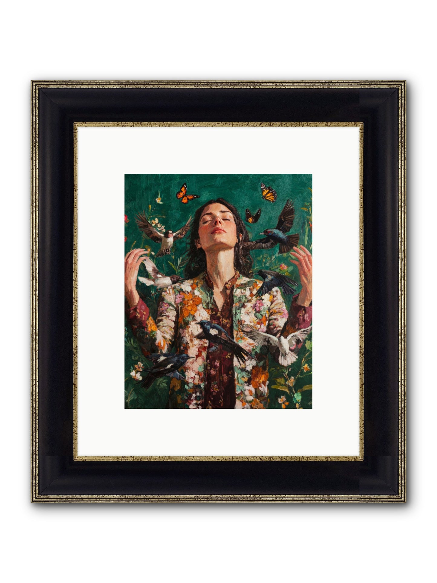 Between Earth And Air Framed Print - Black & Gold 8x10