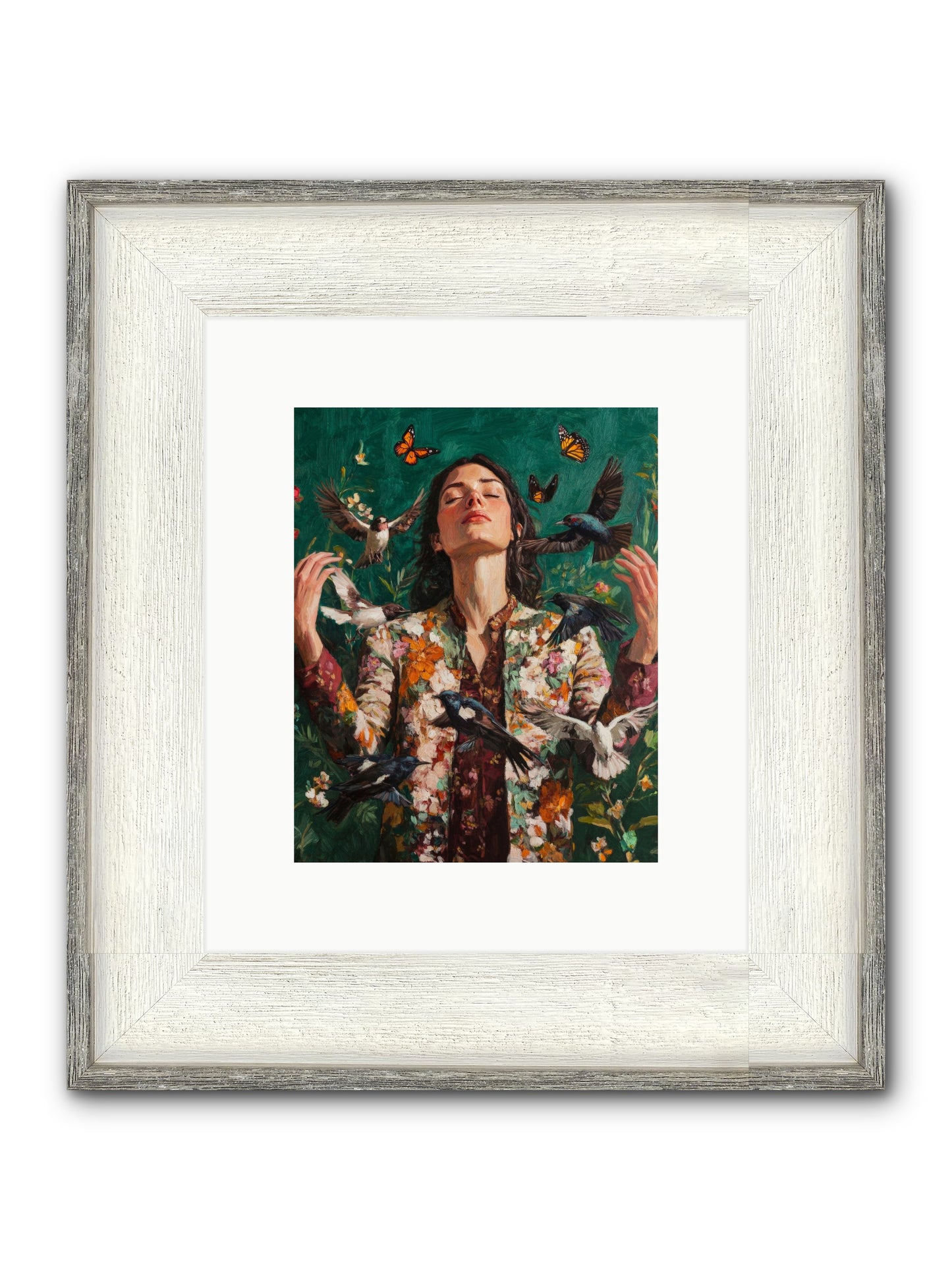Between Earth And Air Framed Print - Driftwood White 8x10