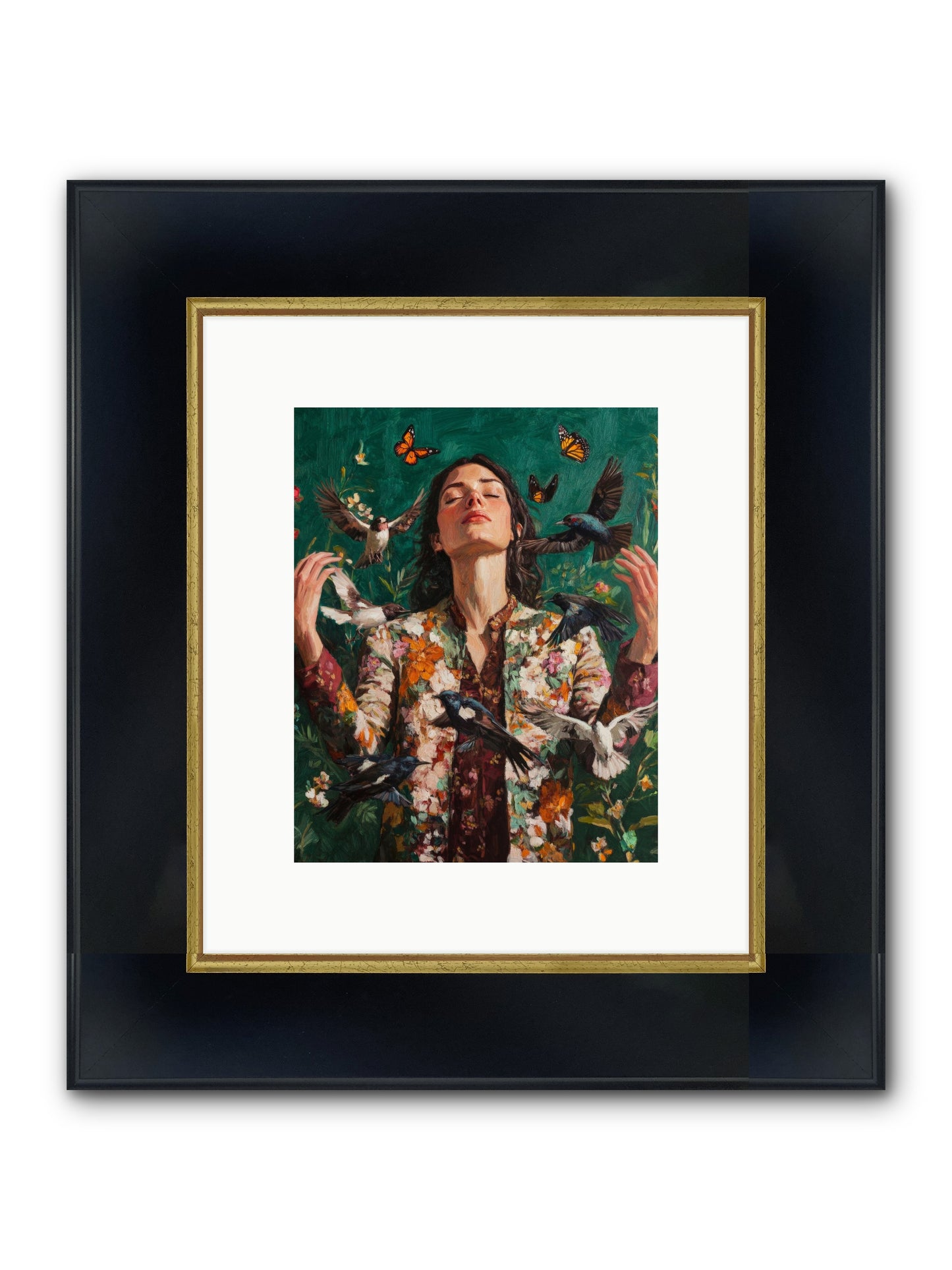 Between Earth And Air Framed Print - Wide Black w/Gold 8x10