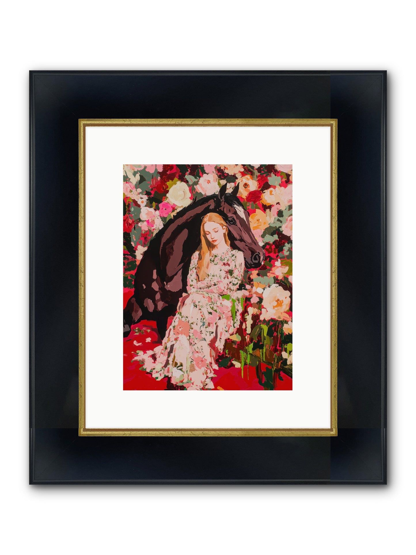 Between Earth And Sky Framed Print - Wide Black w/Gold 9x12