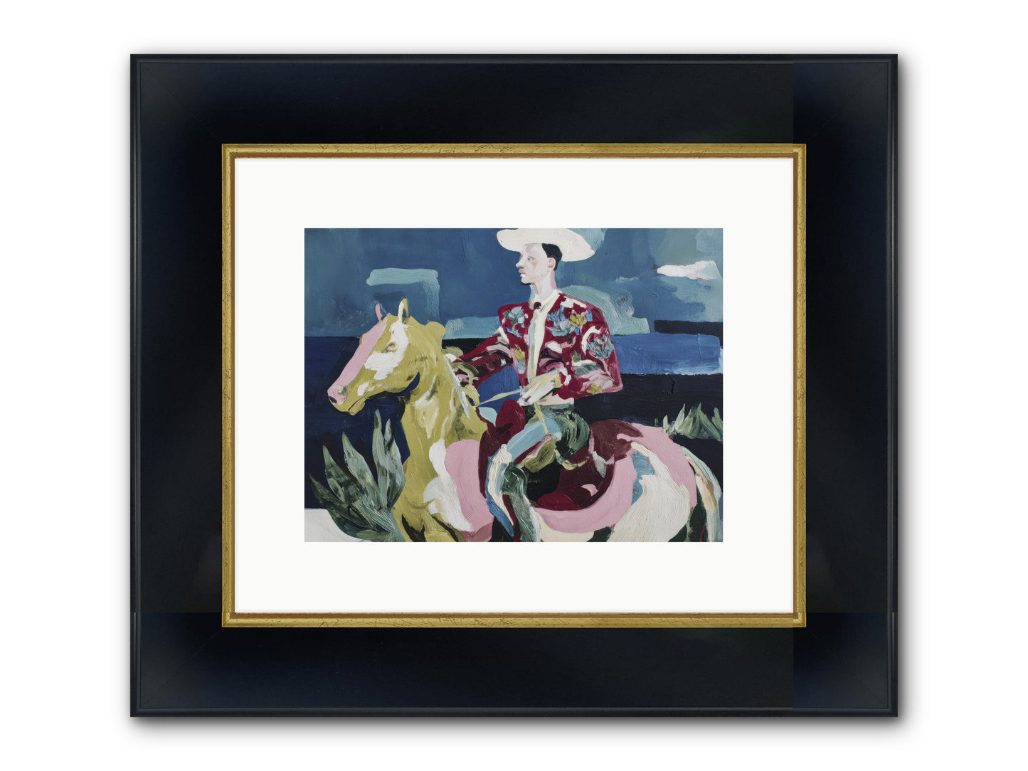 Between Land And Sea Framed Print - Wide Black w/Gold 12x9