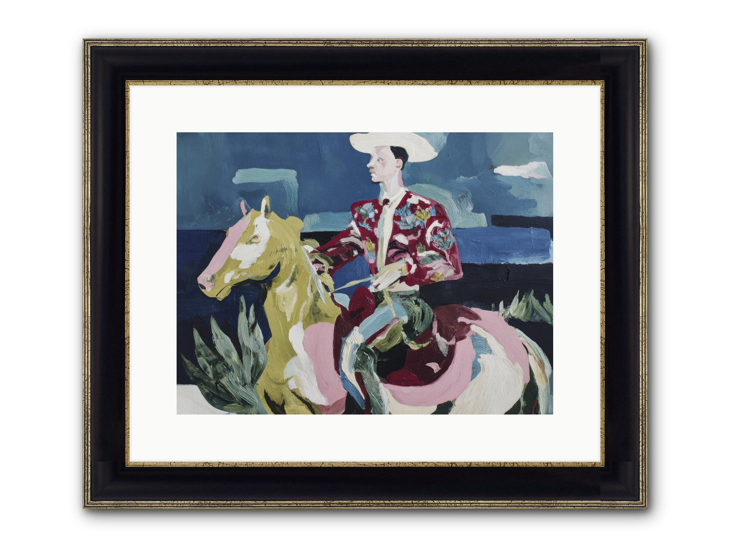 Between Land And Sea Framed Print - Black & Gold 16x12