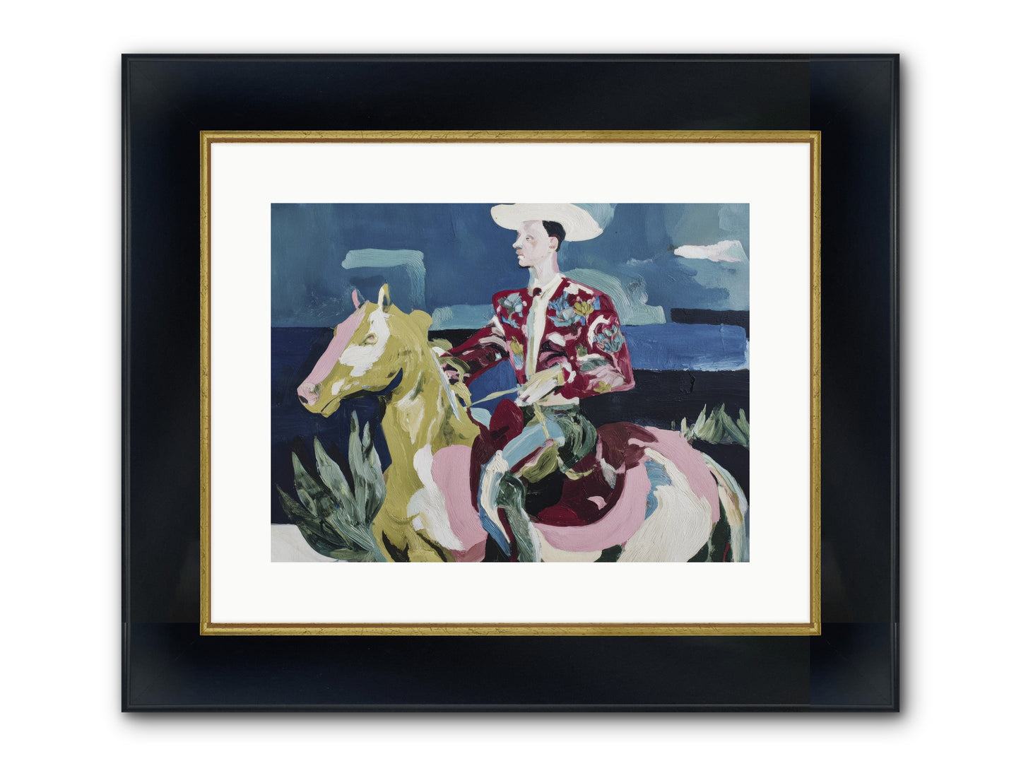 Between Land And Sea Framed Print - Wide Black w/Gold 16x12