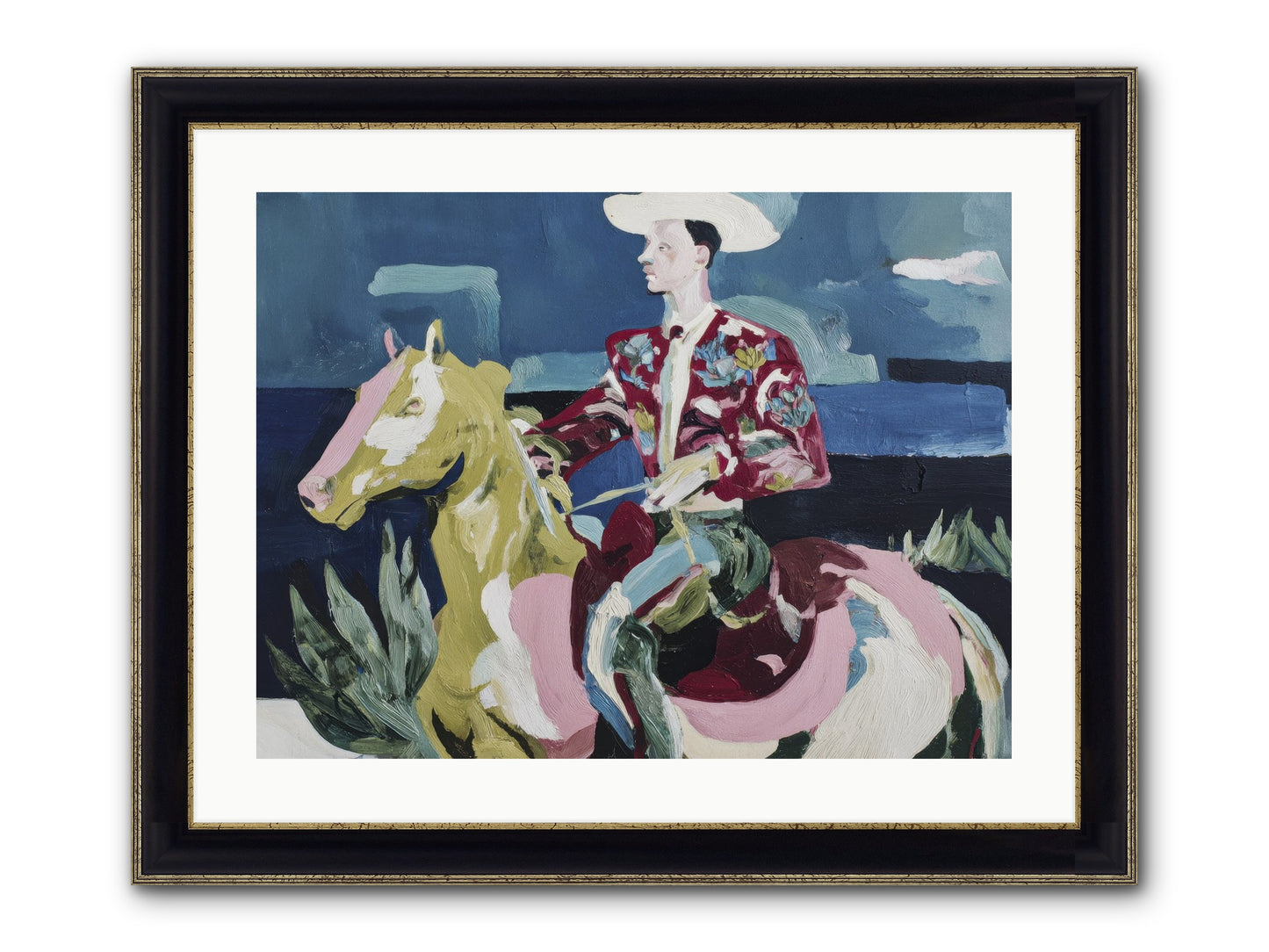 Between Land And Sea Framed Print - Black & Gold 24x18