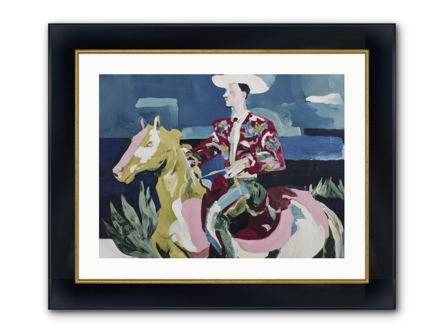 Between Land And Sea Framed Print - Wide Black w/Gold 24x18