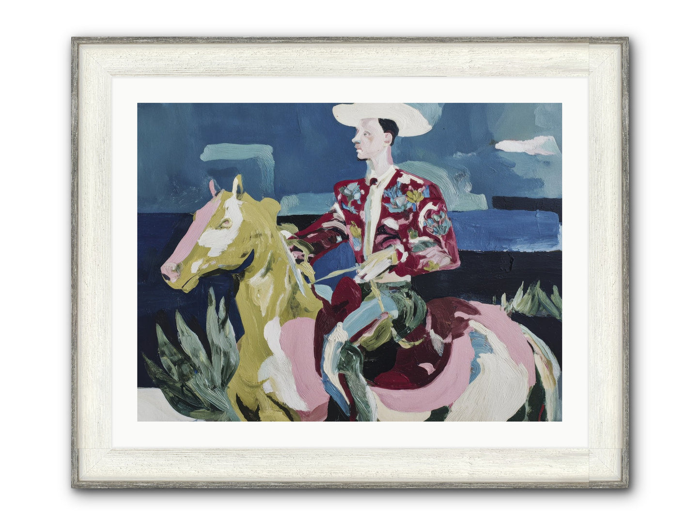Between Land And Sea Framed Print - Driftwood White 32x24
