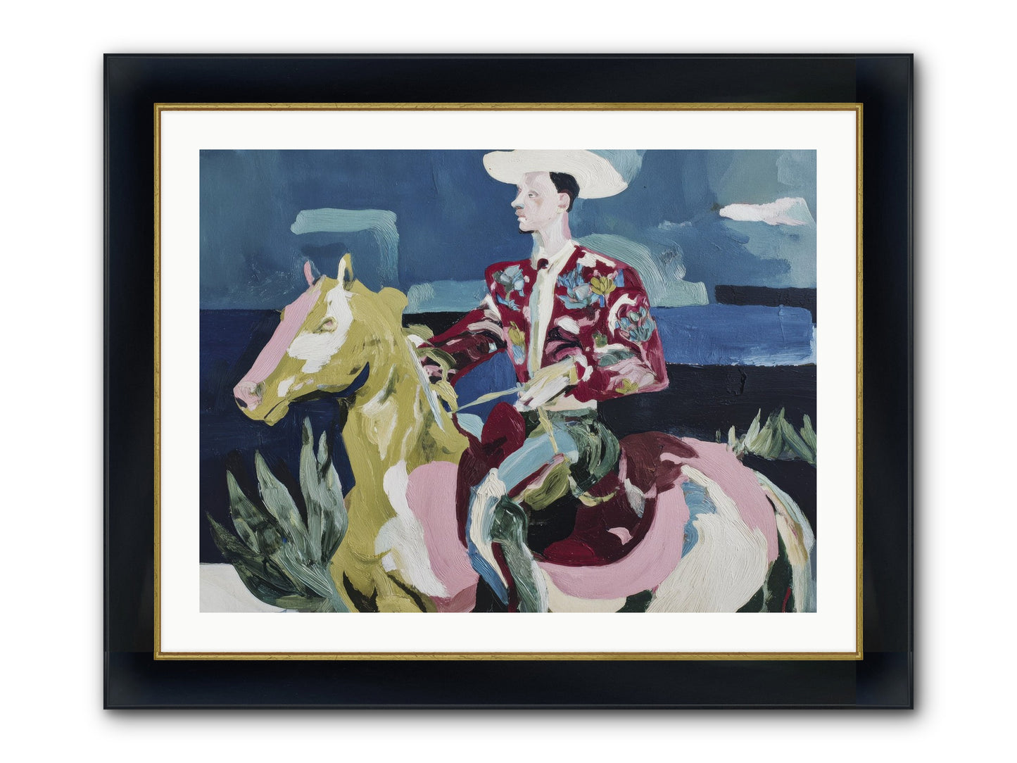 Between Land And Sea Framed Print - Wide Black w/Gold 32x24