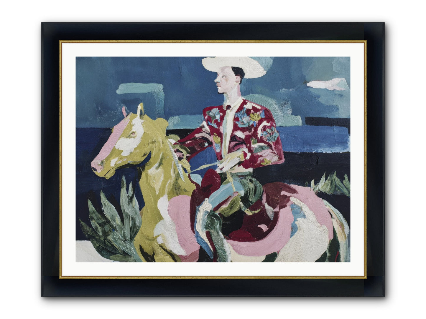 Between Land And Sea Framed Print - Wide Black w/Gold 40x30