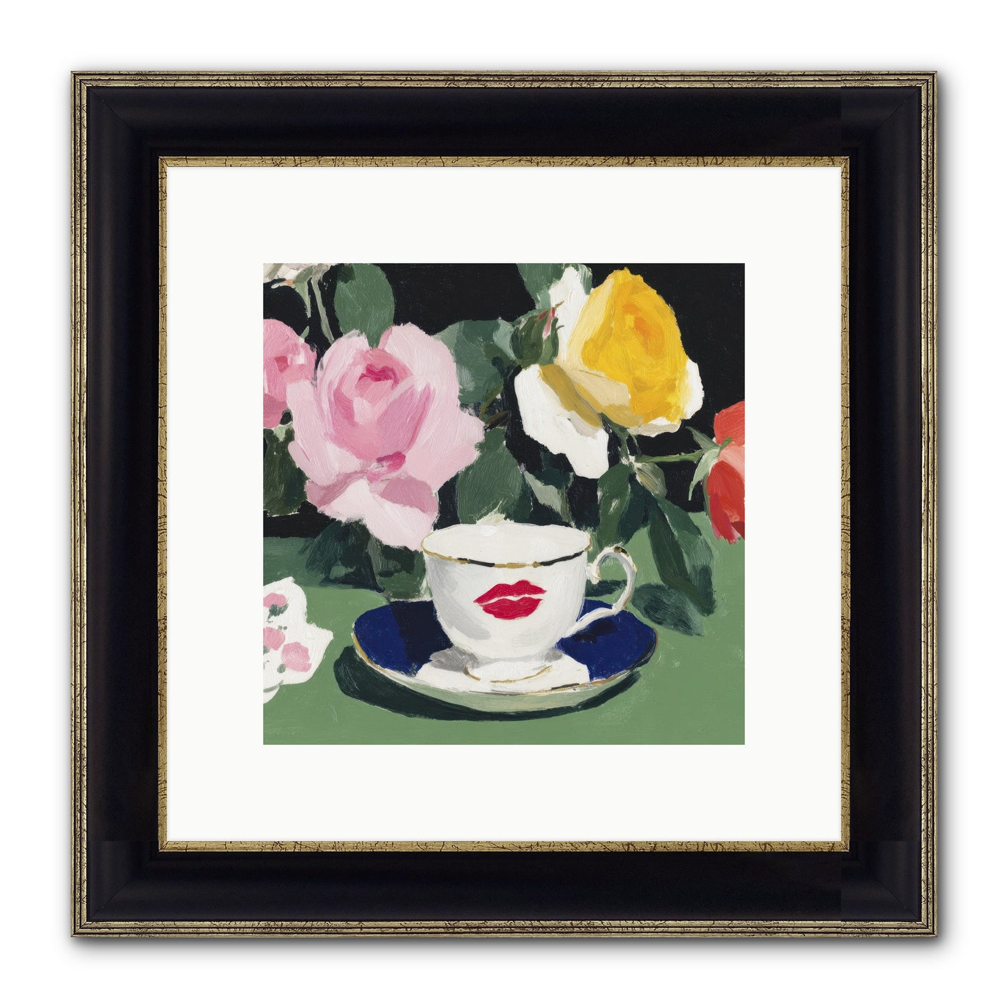 Between Love And Reverence Framed Print - Black & Gold 10x10