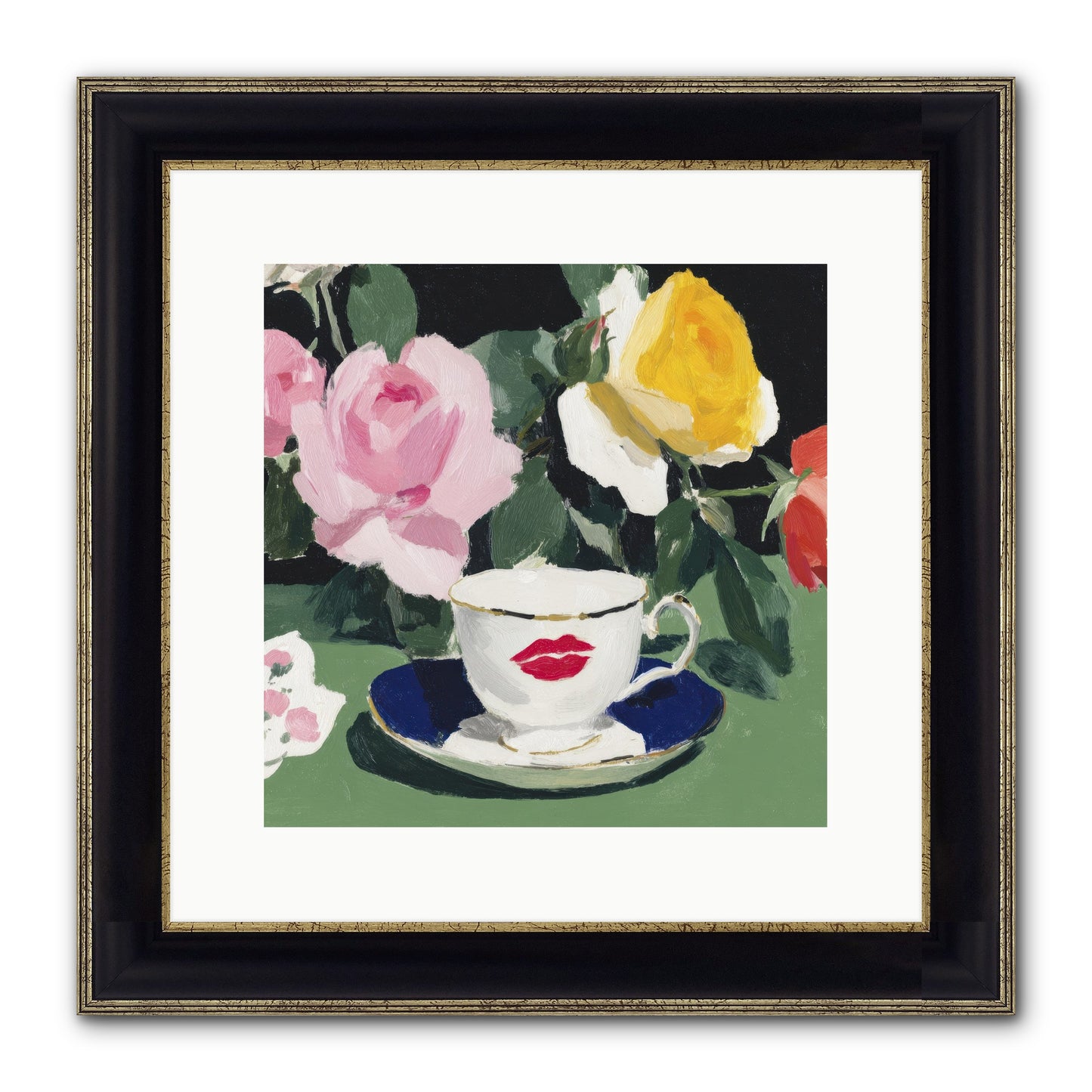 Between Love And Reverence Framed Print - Black & Gold 12x12
