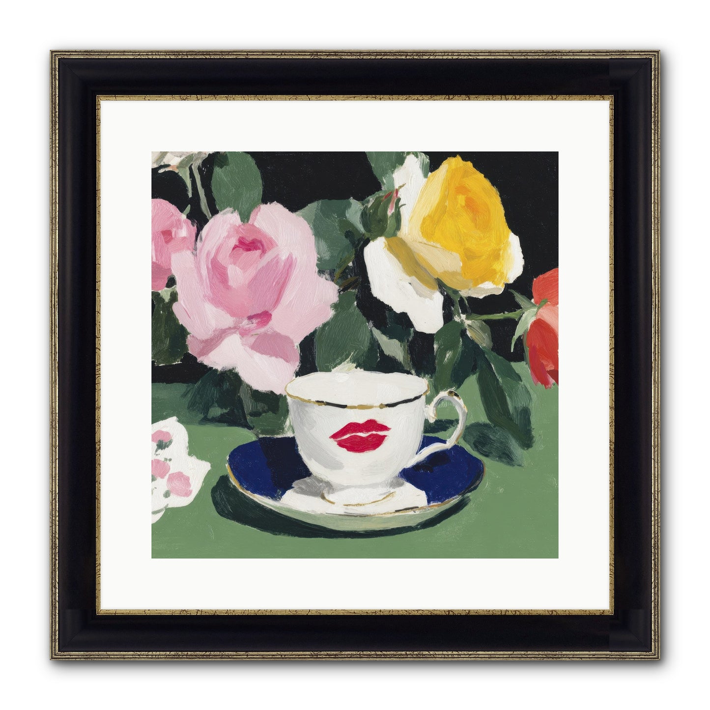 Between Love And Reverence Framed Print - Black & Gold 16x16