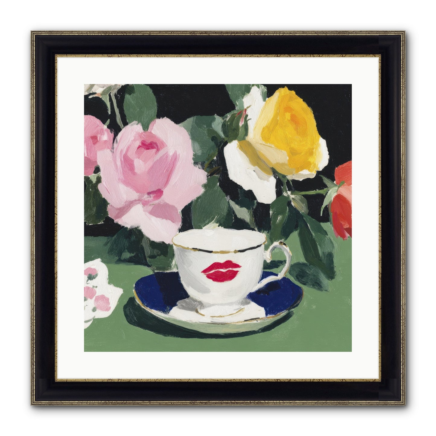 Between Love And Reverence Framed Print - Black & Gold 20x20