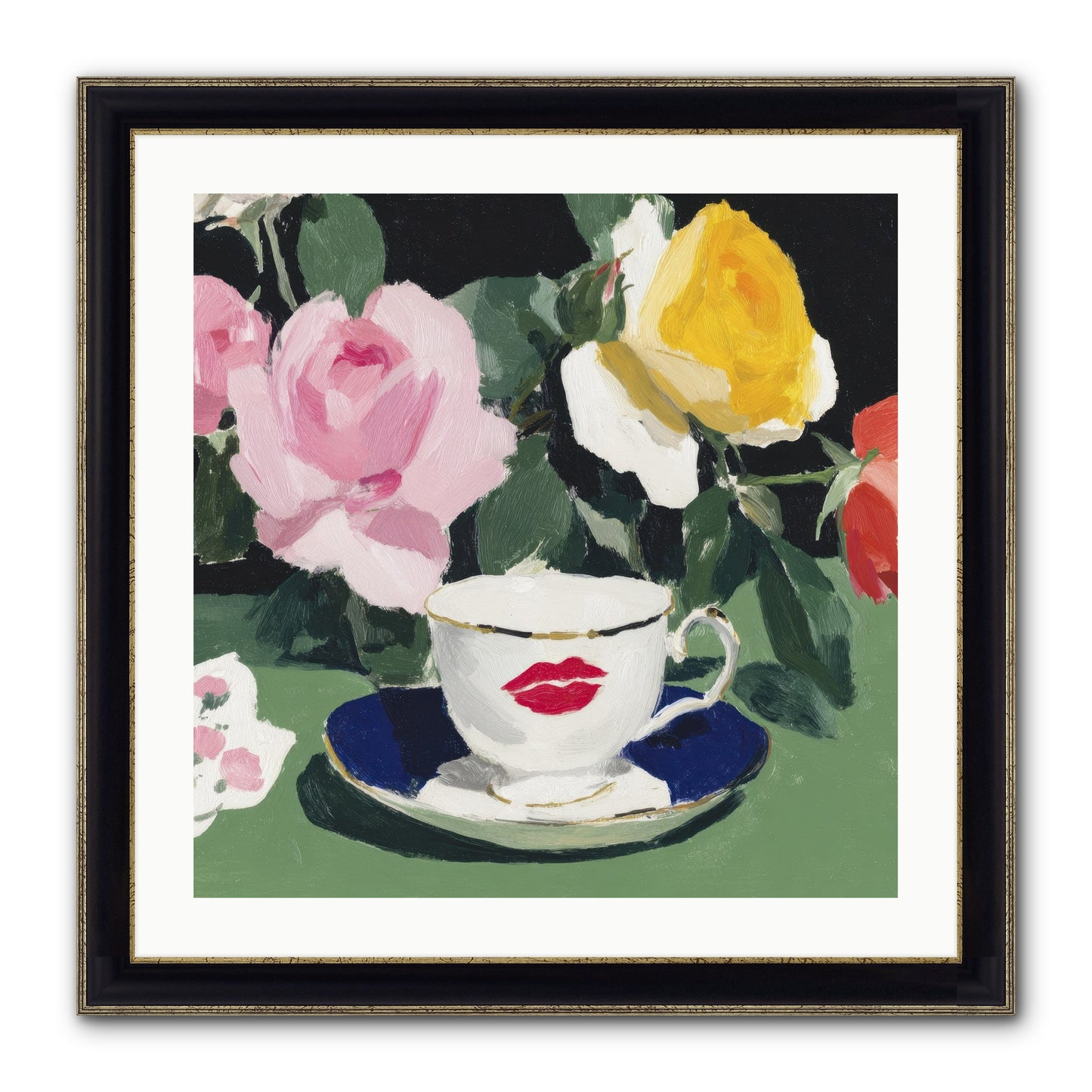 Between Love And Reverence Framed Print - Black & Gold 24x24