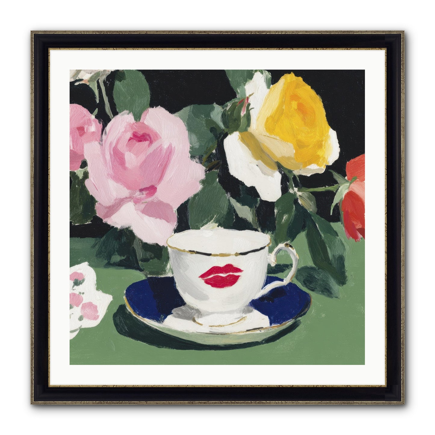 Between Love And Reverence Framed Print - Black & Gold 30x30