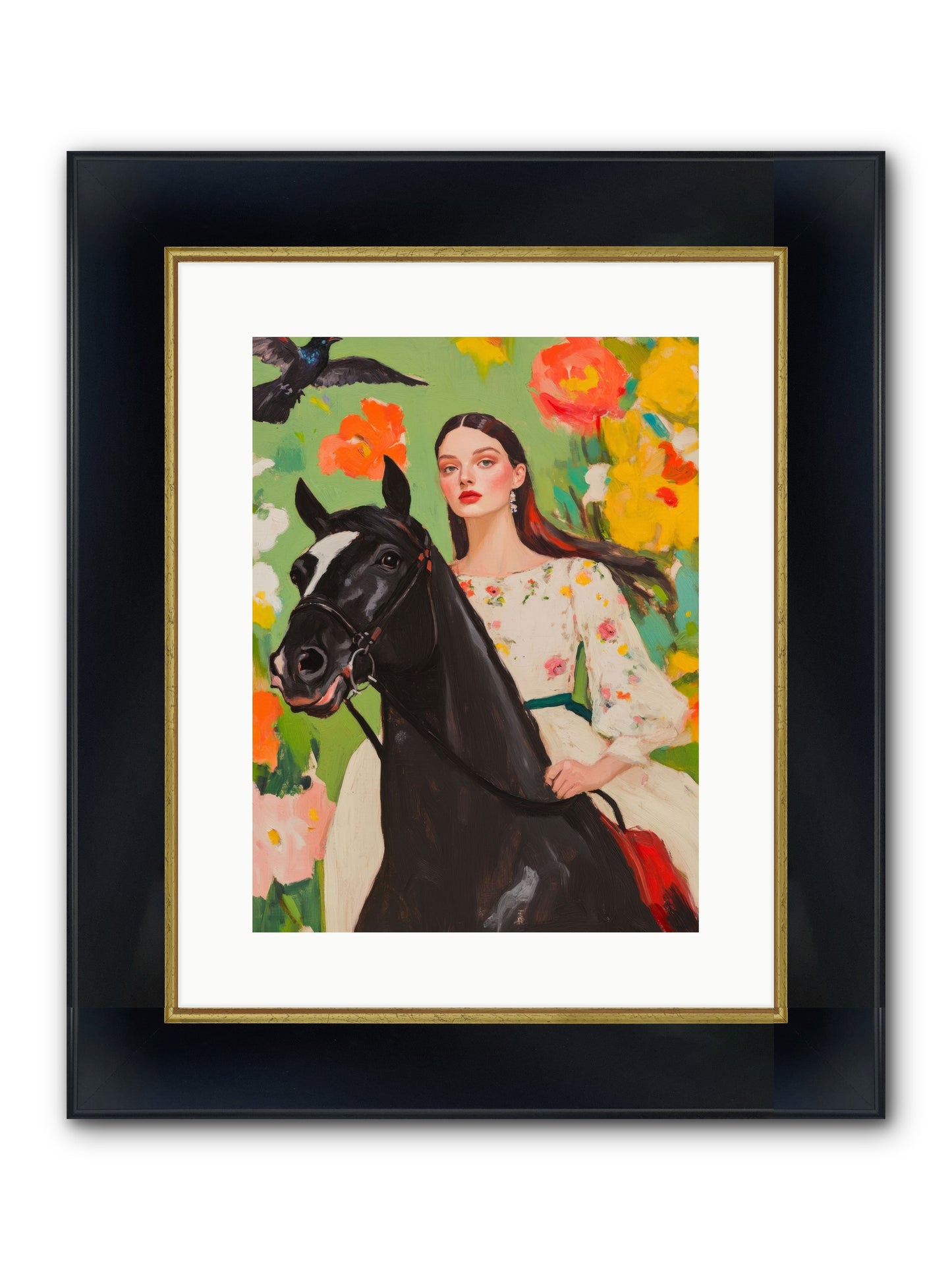 Between Rose Gates Framed Print - Wide Black w/Gold 12x16