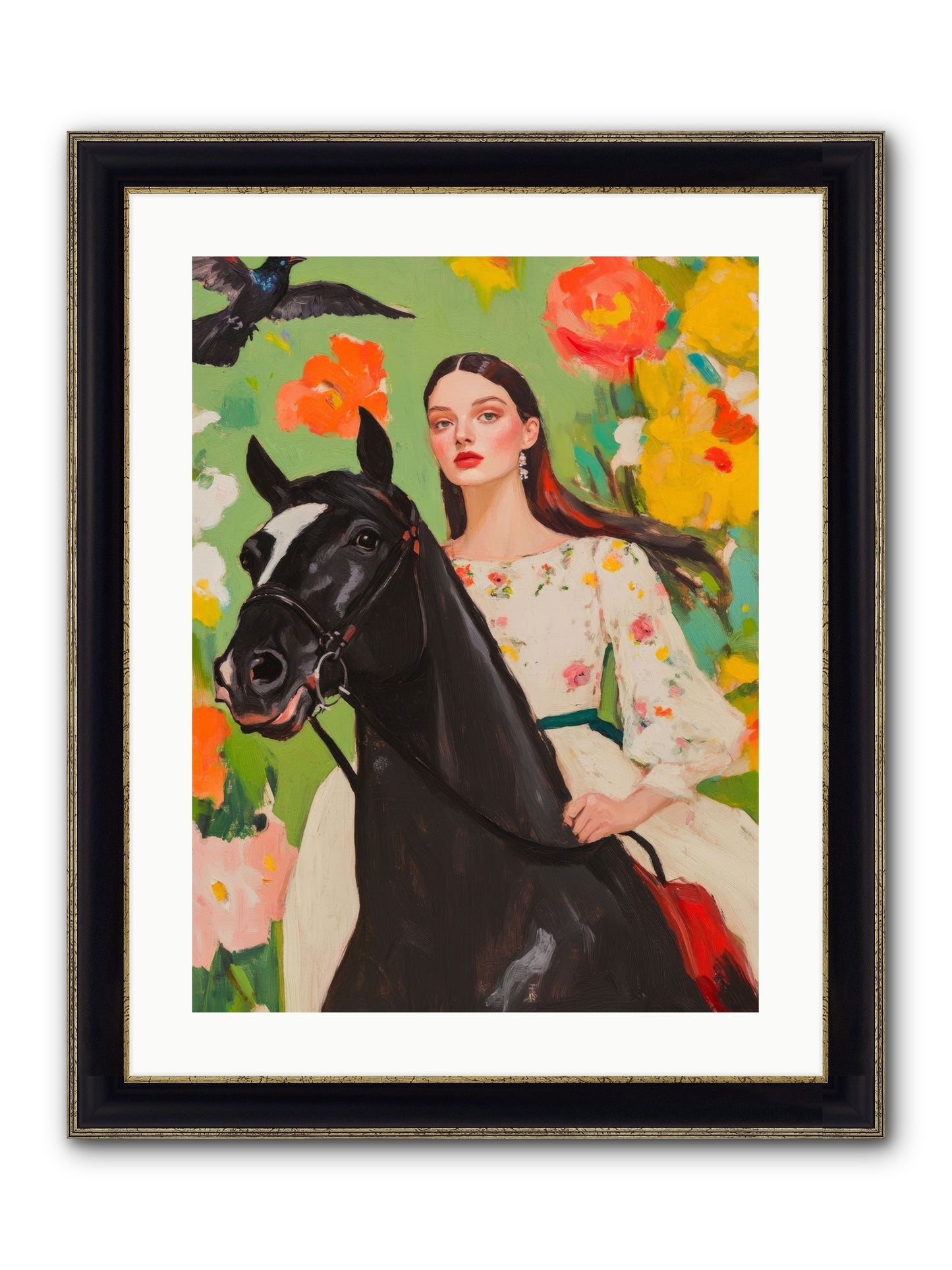 Between Rose Gates Framed Print - Black & Gold 18x24
