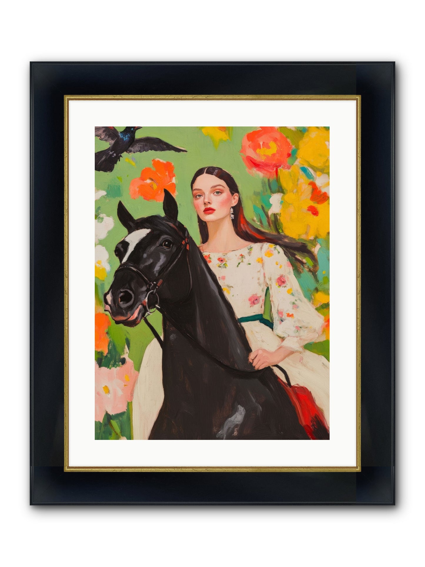 Between Rose Gates Framed Print - Wide Black w/Gold 18x24