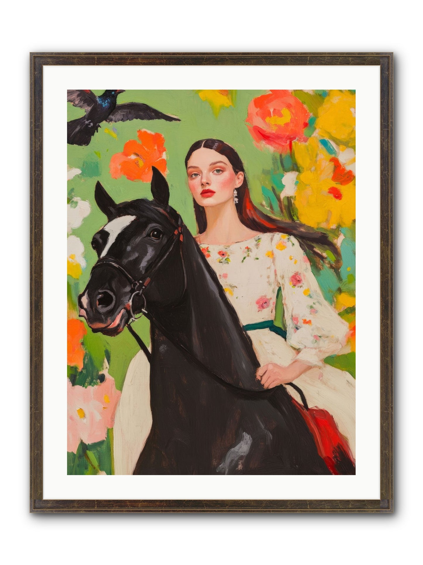 Between Rose Gates Framed Print - Slimwoods Black/Gold 24x32