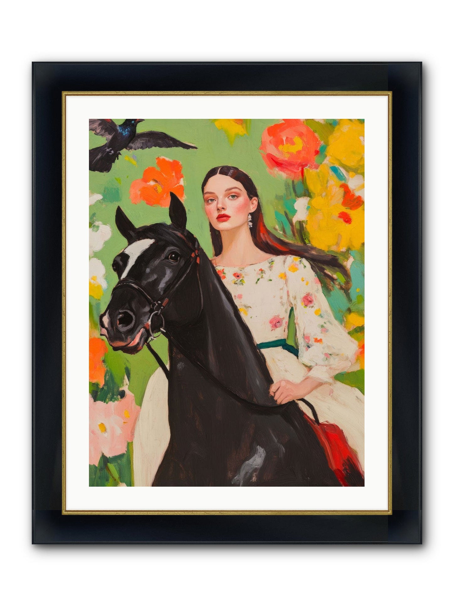 Between Rose Gates Framed Print - Wide Black w/Gold 24x32
