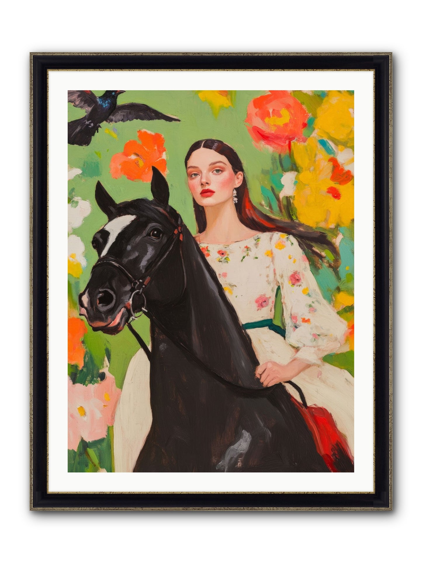 Between Rose Gates Framed Print - Black & Gold 30x40
