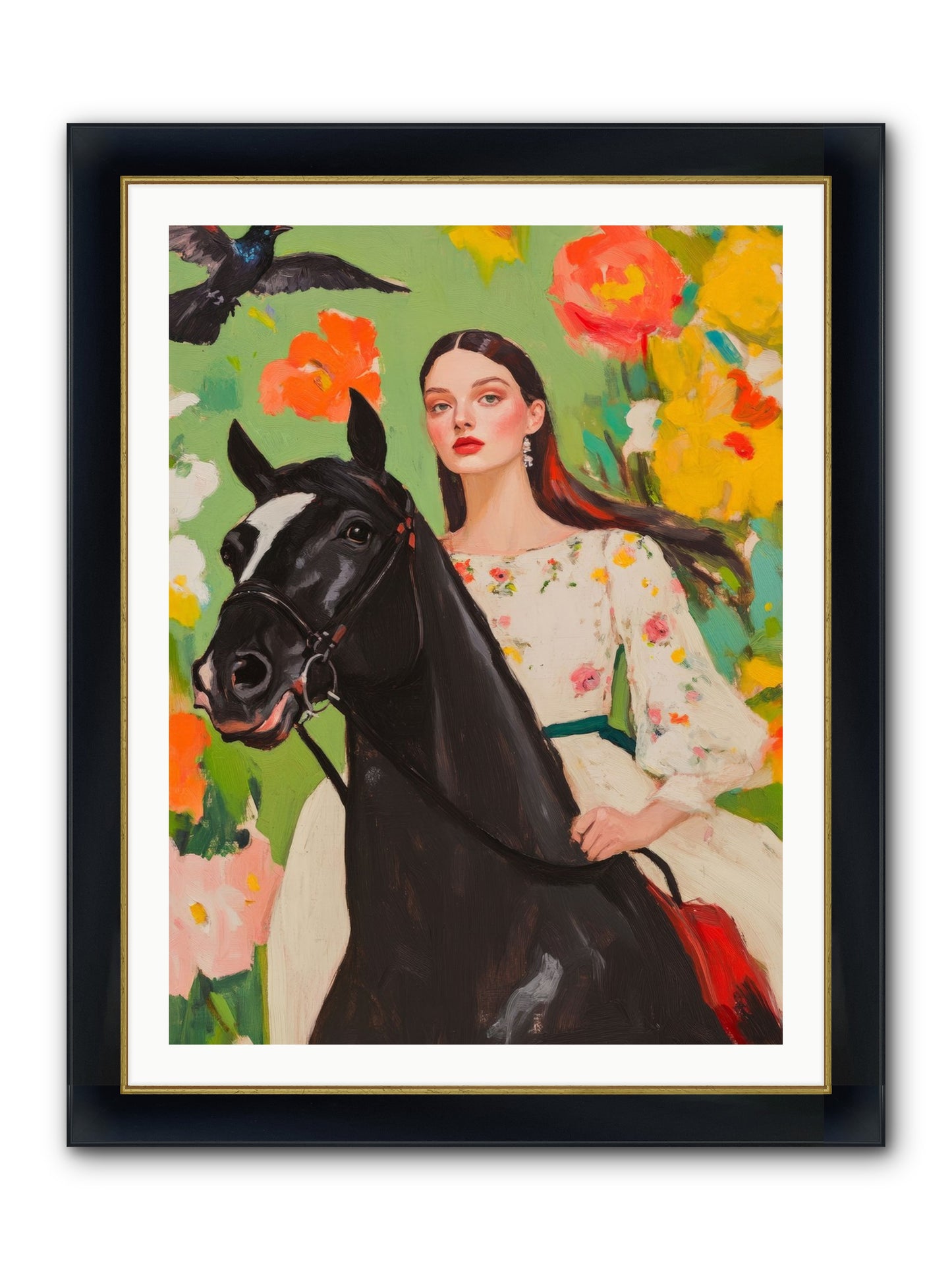 Between Rose Gates Framed Print - Wide Black w/Gold 30x40