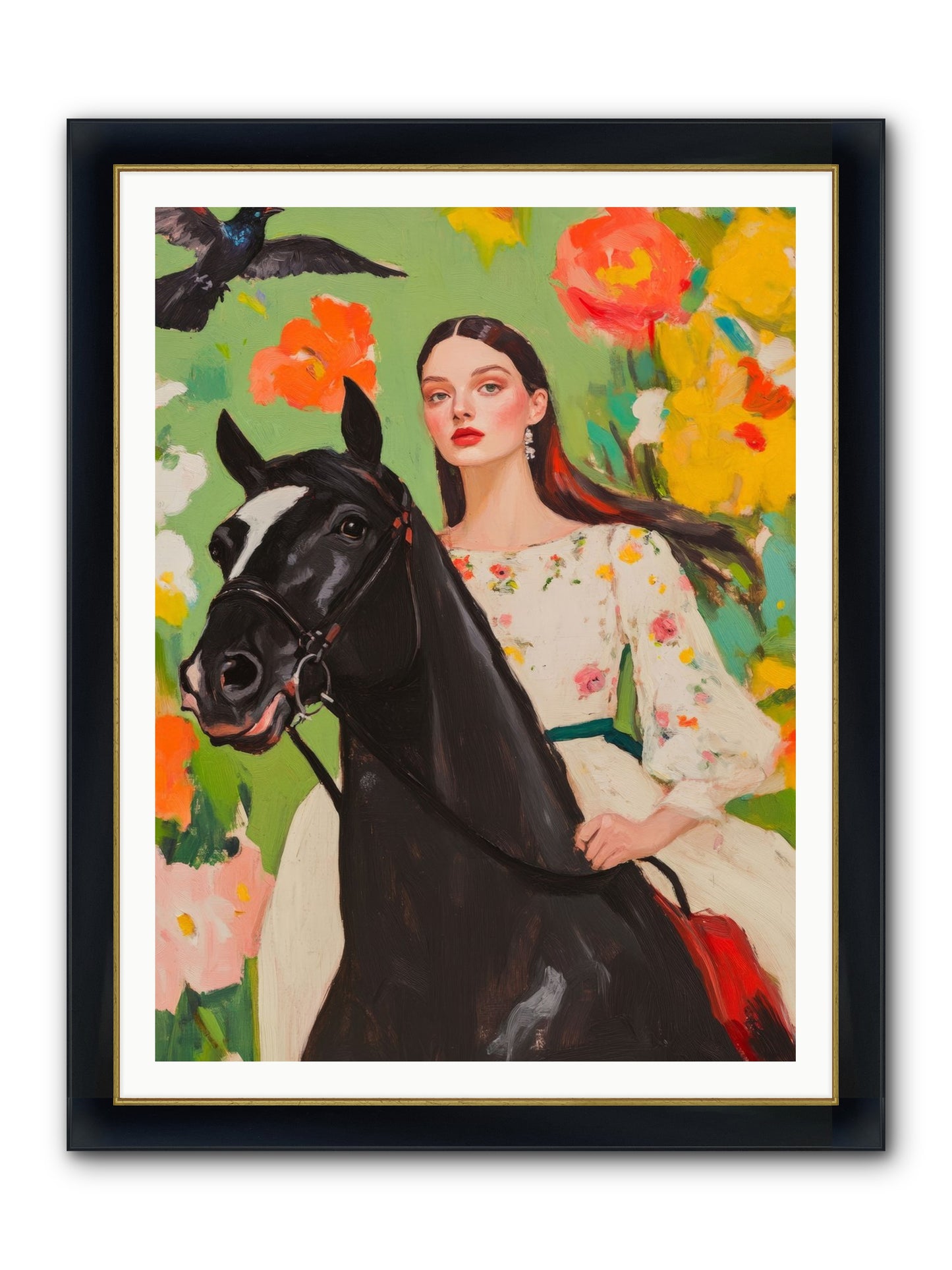 Between Rose Gates Framed Print - Wide Black w/Gold 36x48