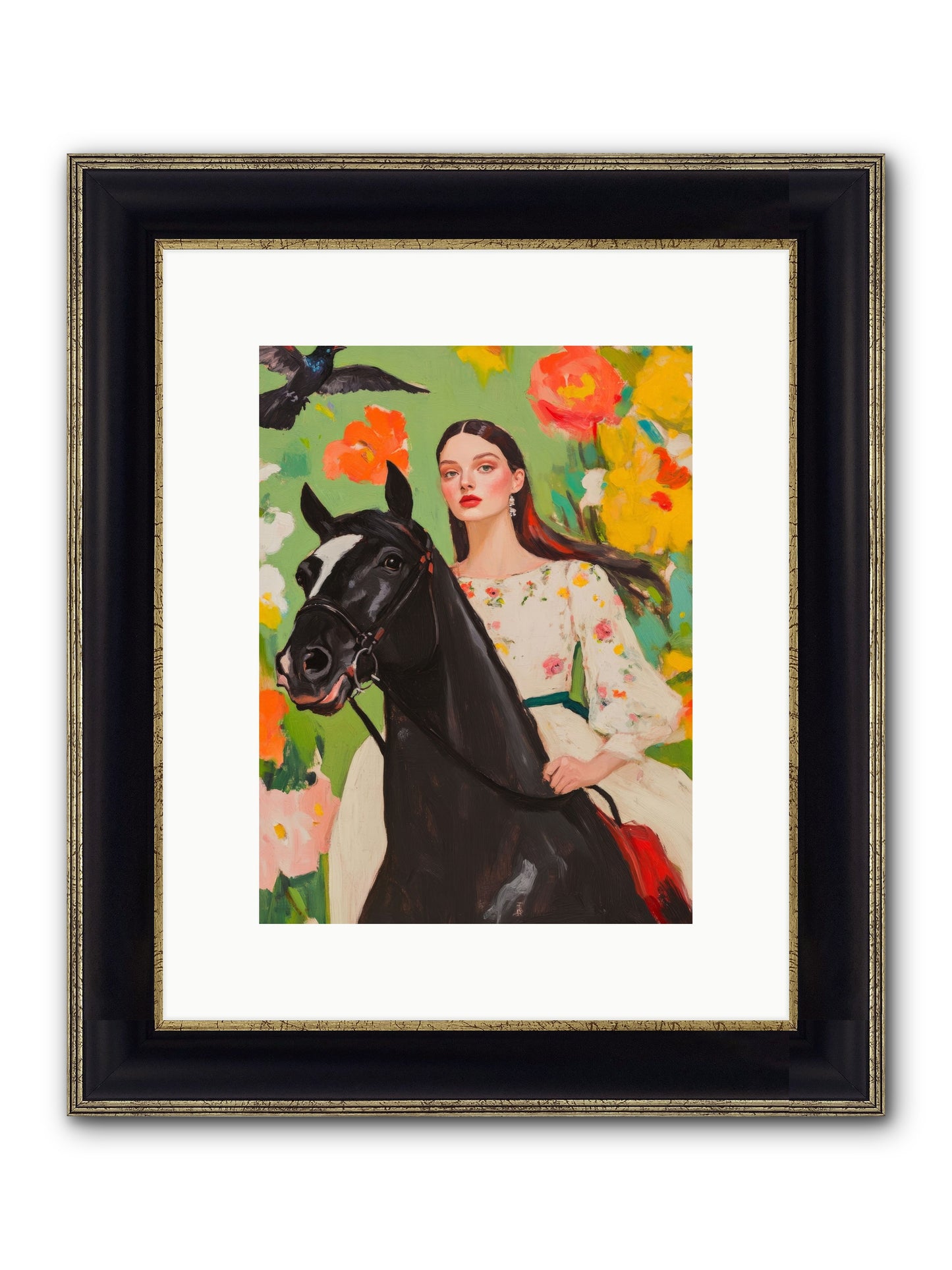 Between Rose Gates Framed Print - Black & Gold 9x12