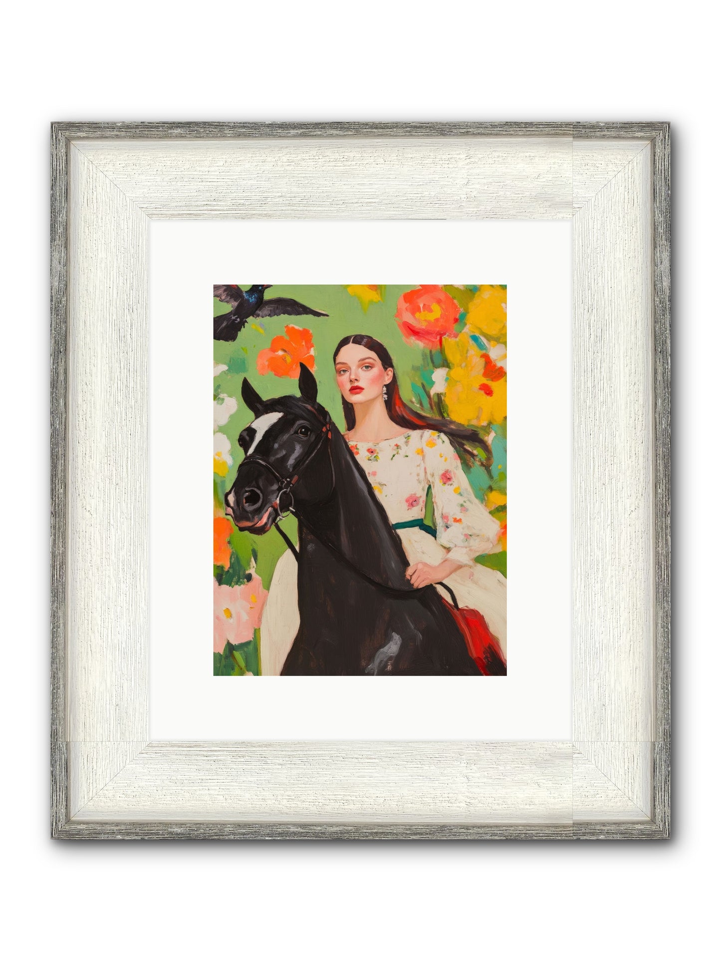 Between Rose Gates Framed Print - Driftwood White 9x12