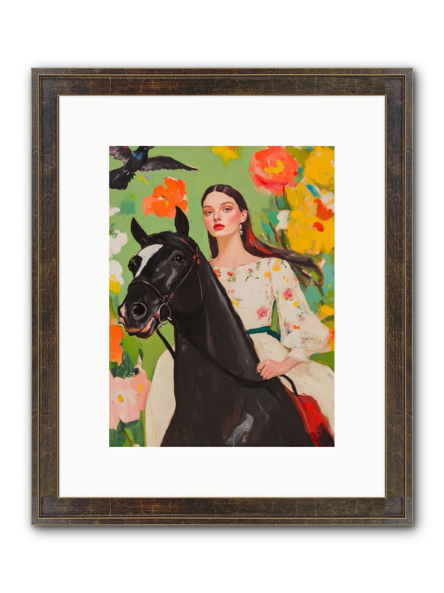 Between Rose Gates Framed Print - Slimwoods Black/Gold 9x12