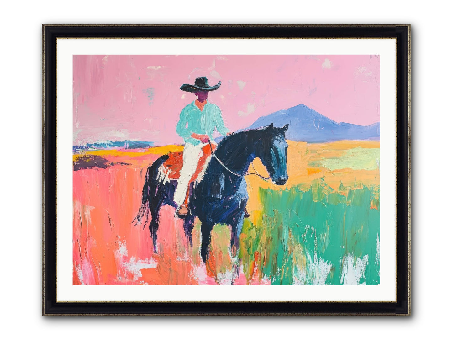 Between Things Framed Print - Black & Gold 40x30