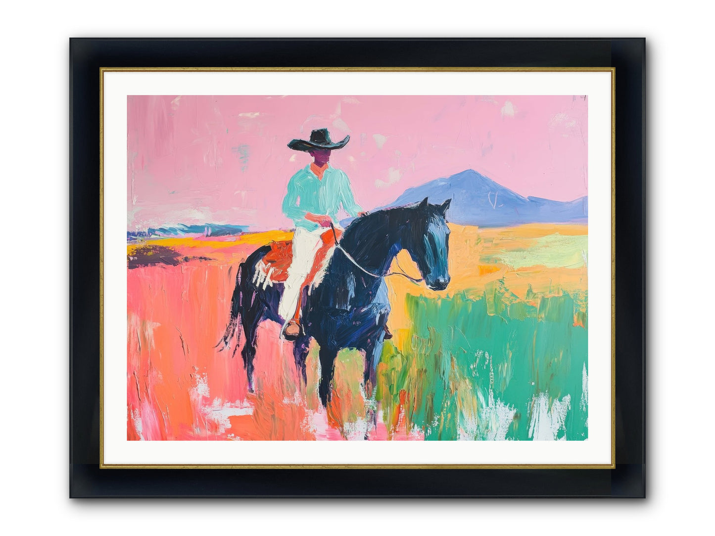 Between Things Framed Print - Wide Black w/Gold 40x30