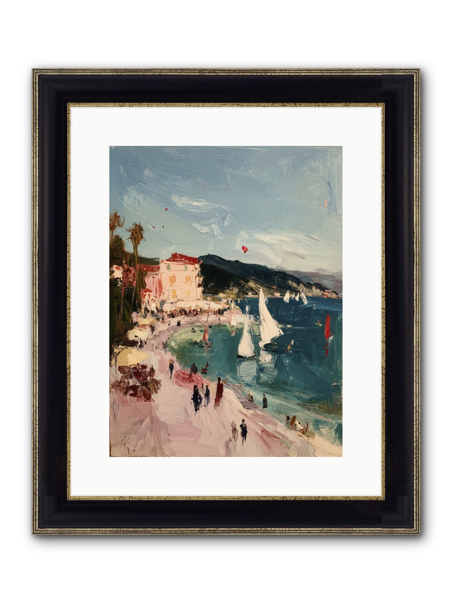 Between Soul And Sea Framed Print - Black & Gold 12x16