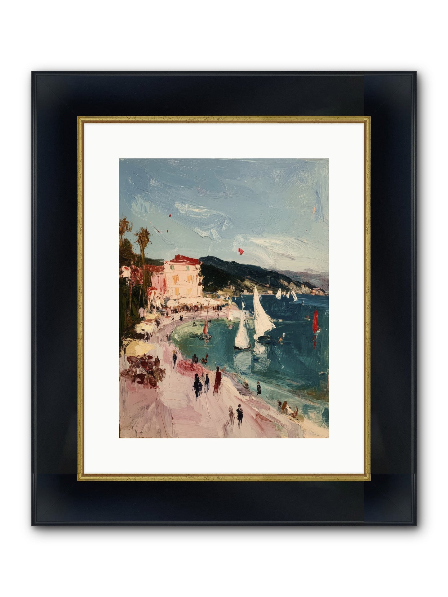 Between Soul And Sea Framed Print - Wide Black w/Gold 12x16