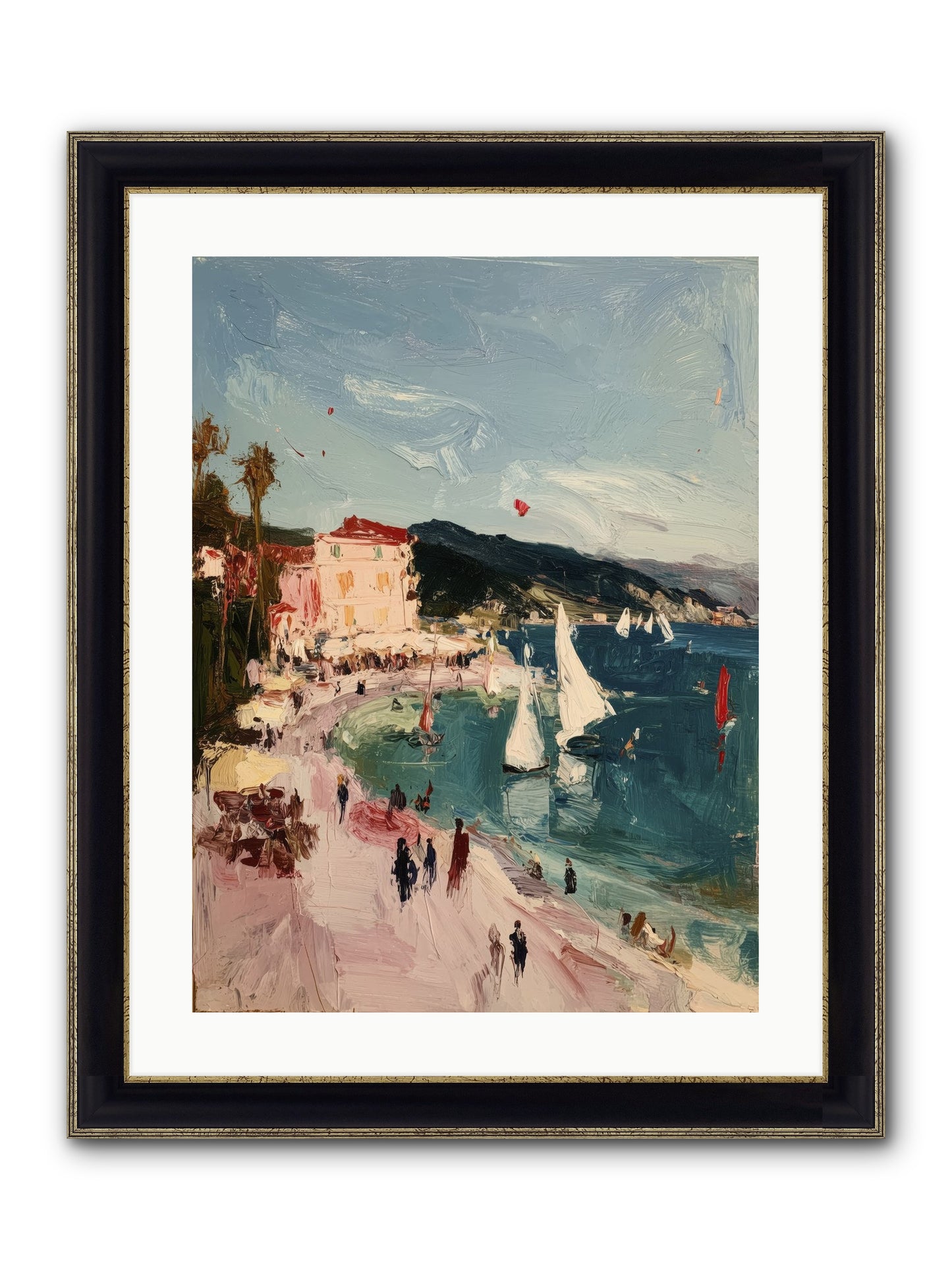 Between Soul And Sea Framed Print - Black & Gold 18x24