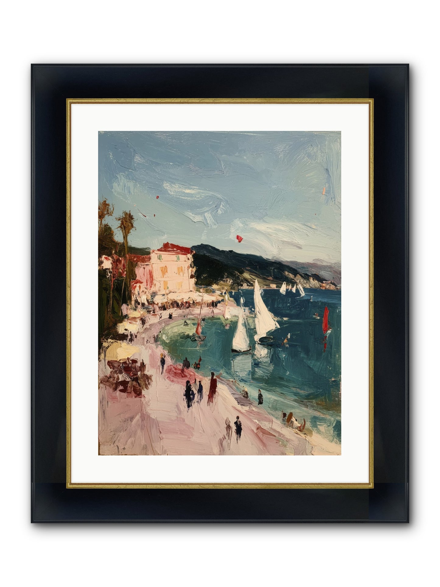 Between Soul And Sea Framed Print - Wide Black w/Gold 18x24