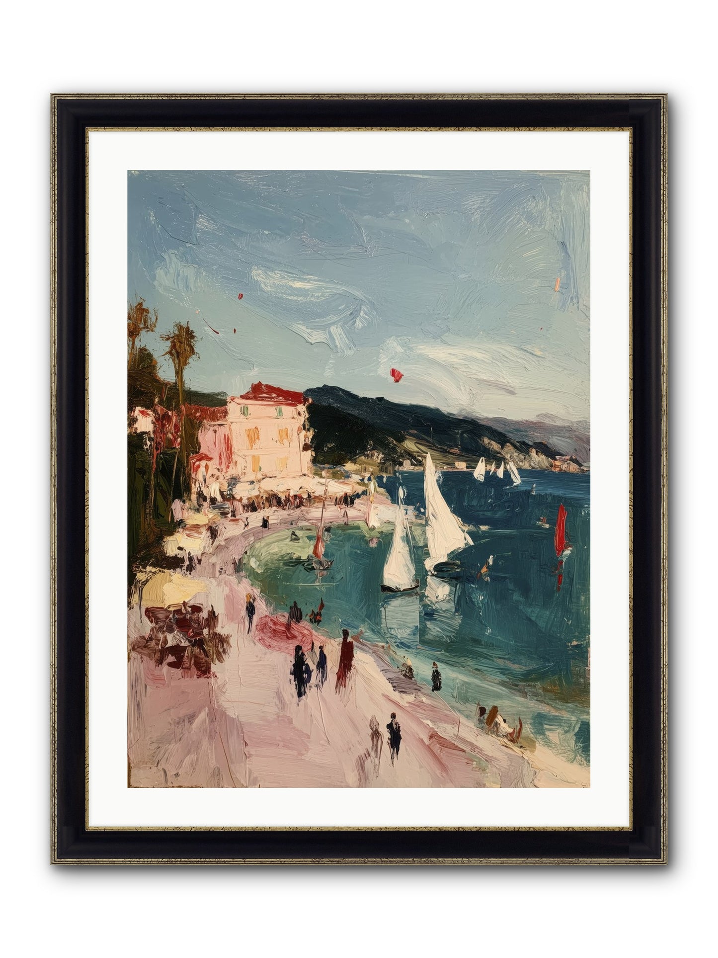 Between Soul And Sea Framed Print - Black & Gold 24x32