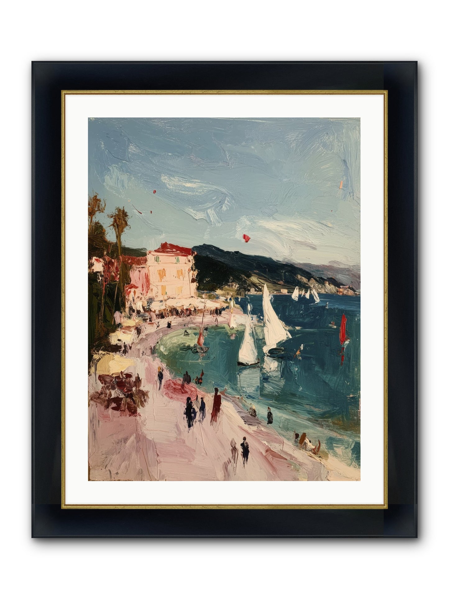 Between Soul And Sea Framed Print - Wide Black w/Gold 24x32